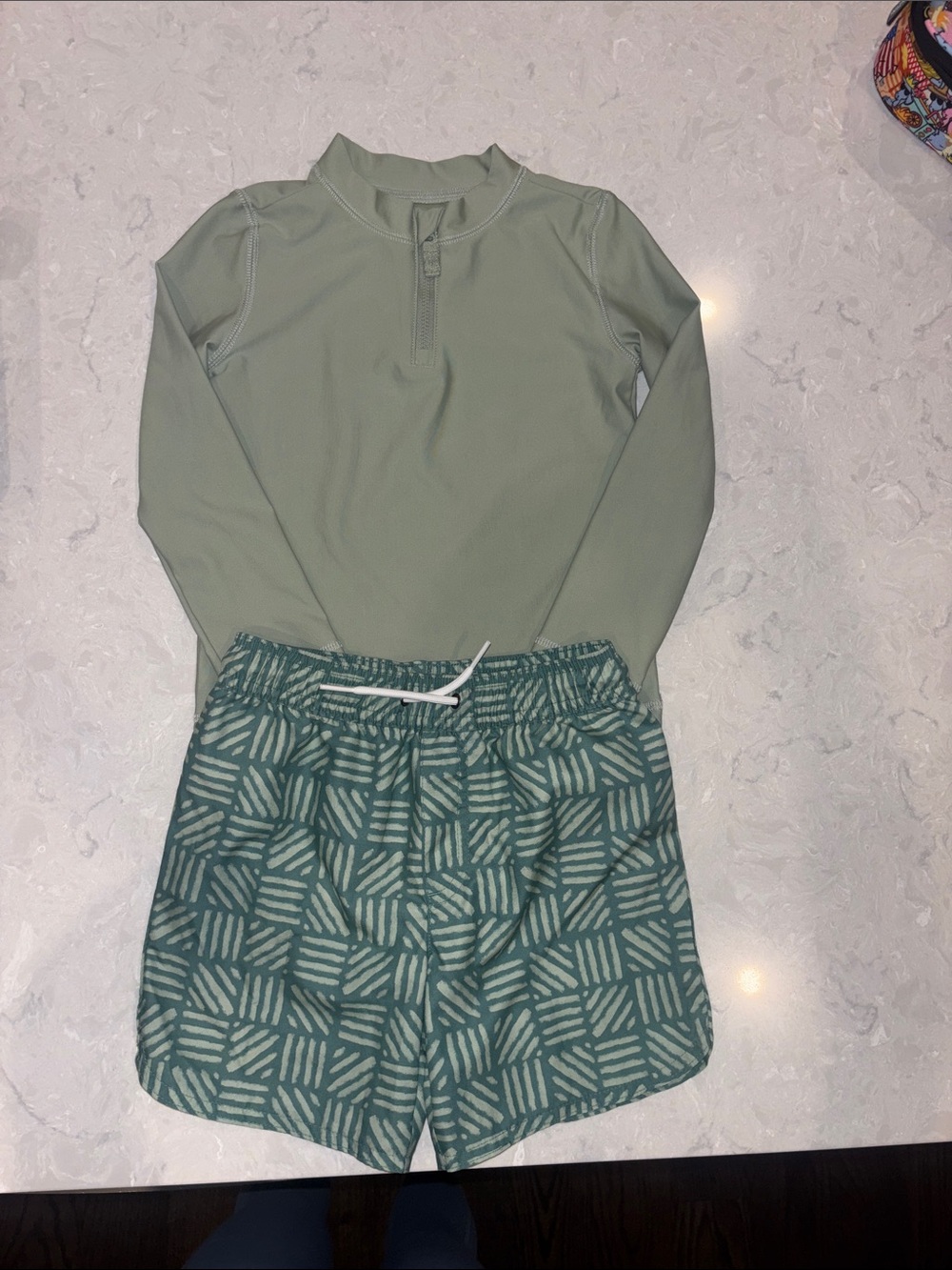 NWT toddler boy long sleeve swim shirt and shorts set